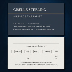 Massage Terapeut Kontors Utnämnings Påminnelse Visitkort
