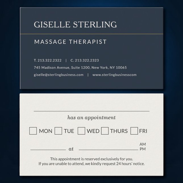 Massage Terapeut Kontors Utnämnings Påminnelse Visitkort (Skapare uppladdad)