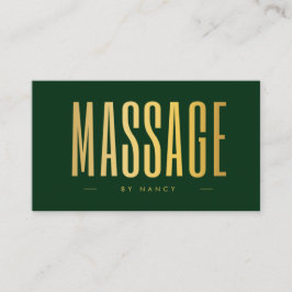 Massage Terapeut QR-kod Logo Grön & Guld Visitkort