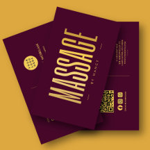 Massage terapeut QR-kod logotyp burgunderröd & gul