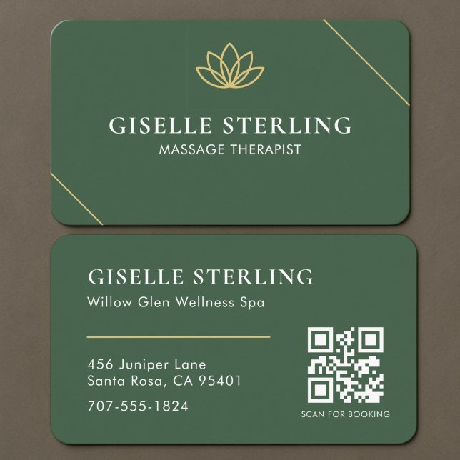 Massage Terapeut QR-kod Välbefinnande Visitkort (Skapare uppladdad)