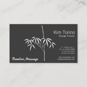 Massage Terapeut Trädgård Bambu Zen Visitkort