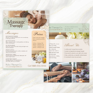 Massage Terapi Broschyr Mall Reklamblad