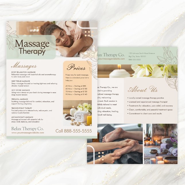 Massage Terapi Broschyr Mall Reklamblad (Skapare uppladdad)