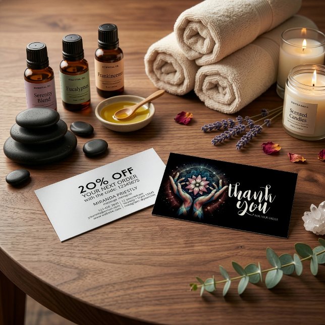 Massage Terapi Helande Händer Energi Spa Tack Visitkort (Skapare uppladdad)