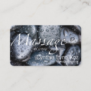 Massage Text Blöt Stones Photo Background Visitkort