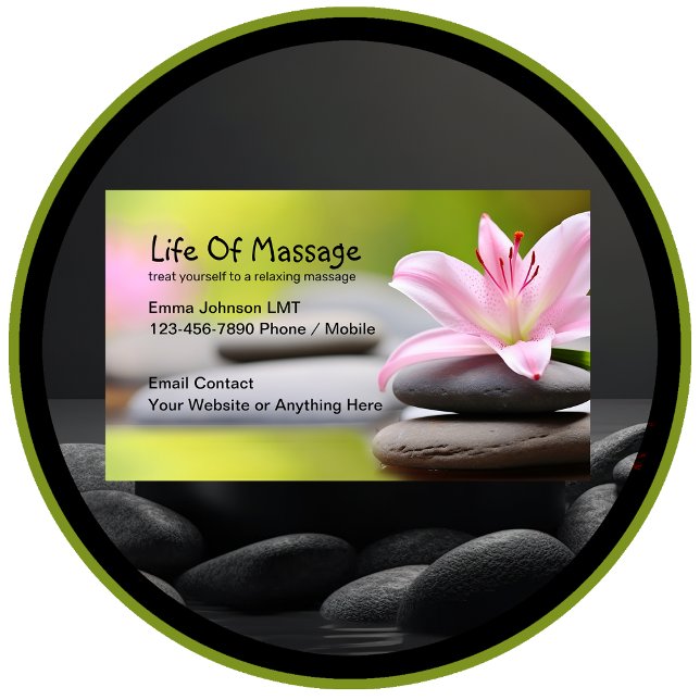 Massage Theme Affärskort Zen Design Visitkort (Skapare uppladdad)