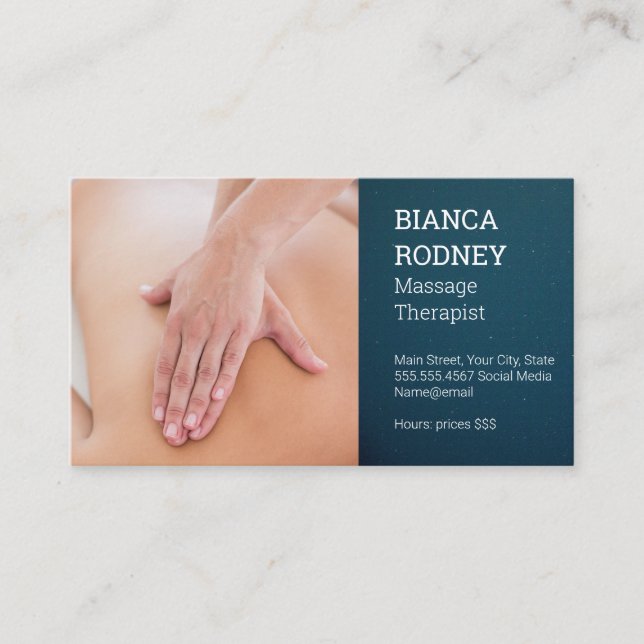 Massage Therapist | Bakmysmassa Visitkort (Framsida)