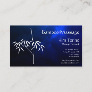 Massage Therapist Bamboo Dark Clouds Appointment Visitkort