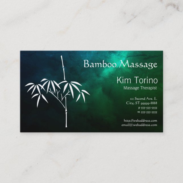Massage Therapist Bamboo Dark Clouds Appointment Visitkort (Framsida)