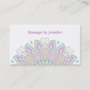 Massage Therapist Bevackra Mandala Affärskort Visitkort