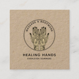 Massage Therapist Body Work Mehndi Henna Kraft Fyrkantigt Visitkort