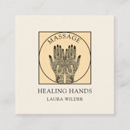 Massage Therapist Body Work Mehndi Henna Square Bu Fyrkantigt Visitkort