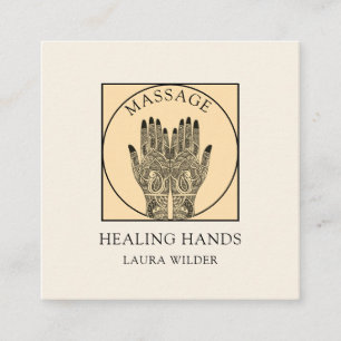 Massage Therapist Body Work Mehndi Henna Square Bu Fyrkantigt Visitkort