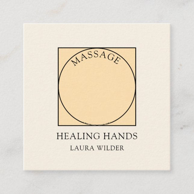 Massage Therapist Body Work Mehndi Henna Square Bu Fyrkantigt Visitkort (Framsida)
