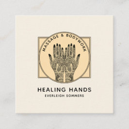 Massage Therapist Body Work Mehndi Henna Square Bu Fyrkantigt Visitkort