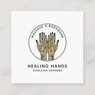 Massage Therapist Body Work Mehndi Henna Square Bu Fyrkantigt Visitkort