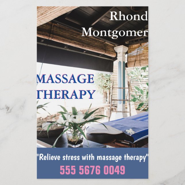 Massage Therapist Business Advertising Flyer (Framsidan)