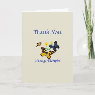 Massage Therapist Butterflies Tack Kort