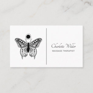 Massage Therapist Butterfly Logotyp Visitkort