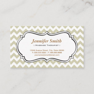 Massage Therapist - Chevron Simple Jasmine Visitkort