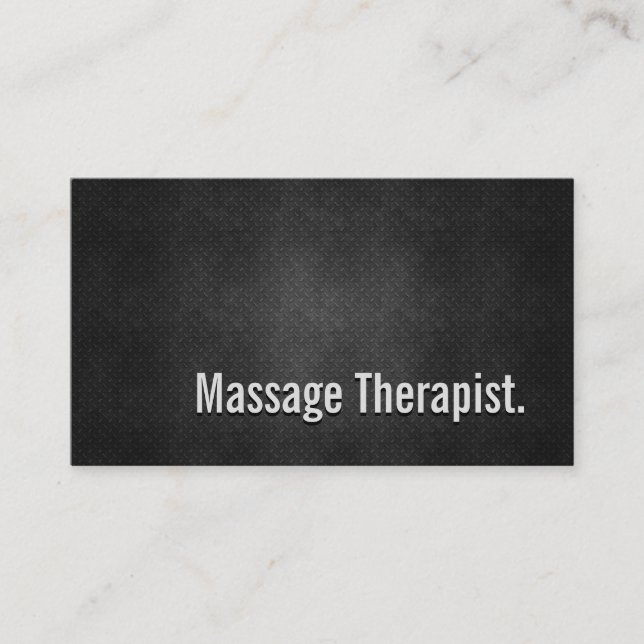 Massage Therapist Coola Black Metall Simpity Visitkort (Framsida)