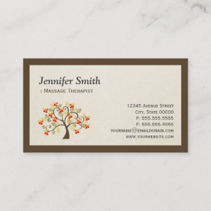Massage Therapist - Elegant Swirl Whimsical Träd Visitkort