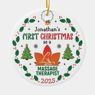 Massage Therapist Första jul-Personligen Julgransprydnad Keramik