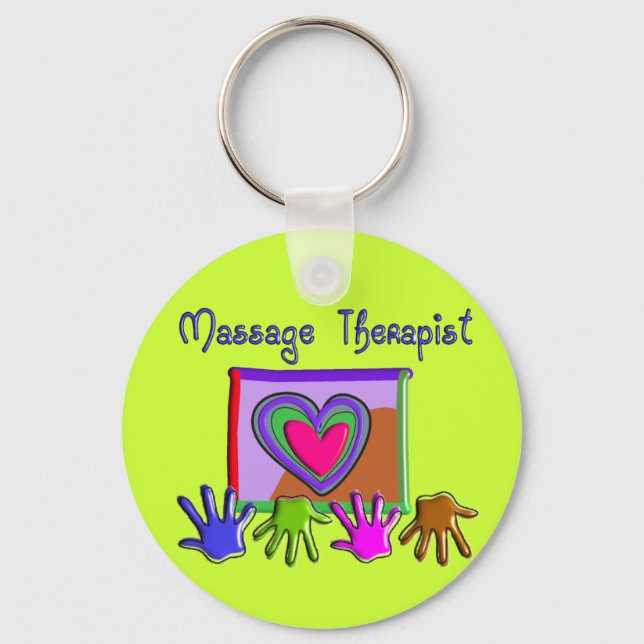 Massage Therapist Funky Artsy Design Gifts Nyckelring (Framsida)