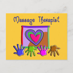 Massage Therapist Funky Artsy Design Gifts Vykort
