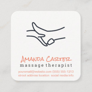 Massage Therapist Fysisk terapi Fyrkantigt Visitkort