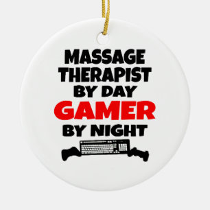 Massage Therapist Gamer Julgransprydnad Keramik