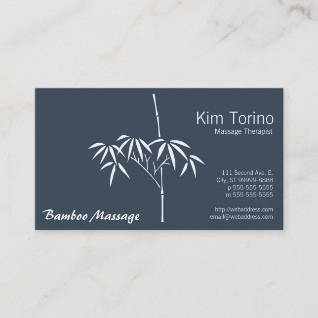Massage Therapist Garden Bamboo w/ AMTA Visitkort (Framsida)