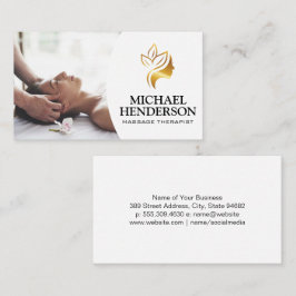 Massage Therapist | Guld Beauty Logotyp Visitkort
