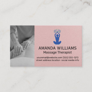 Massage Therapist Health Fitness Yoga Logotyp Visitkort