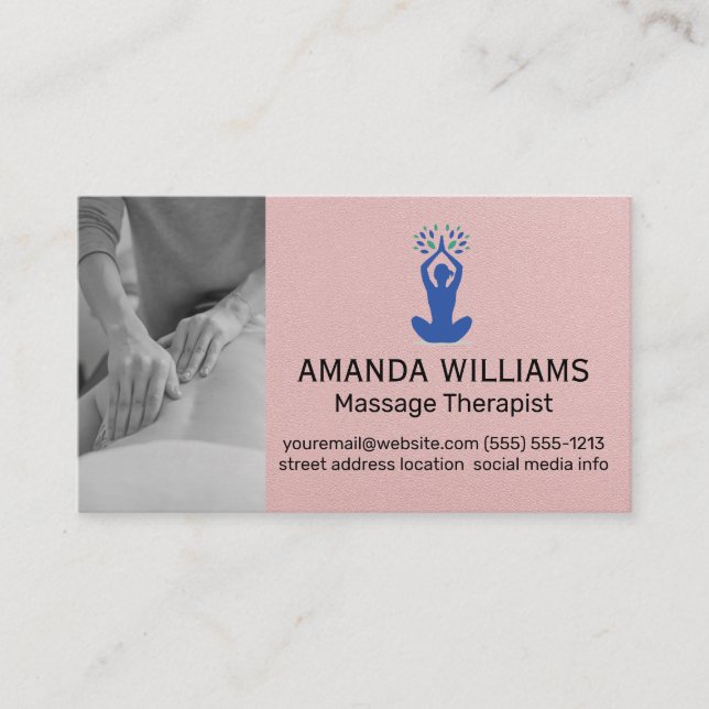 Massage Therapist | Health Fitness Yoga Logotyp Visitkort (Framsida)