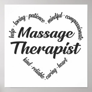 Massage Therapist Heart Ord Cloud Poster