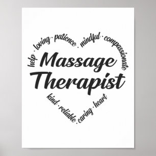 Massage Therapist Heart Ord Cloud Poster