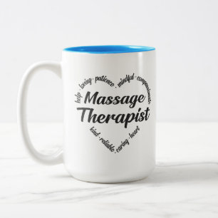 Massage Therapist Heart Ord Cloud Två-Tonad Mugg