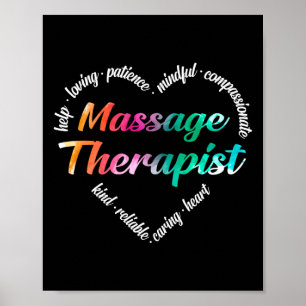 Massage Therapist Heart Ord Cloud Watercolor Poster