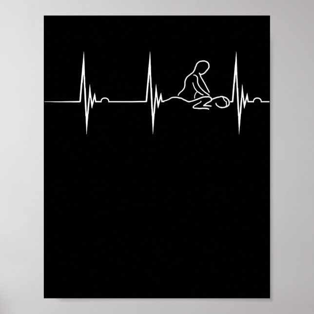 Massage Therapist Heartslag EKG Pulse Spa Masseur Poster (Framsidan)