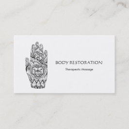 Massage Therapist Henna Dragonfly Tattoo Hand 7 Visitkort