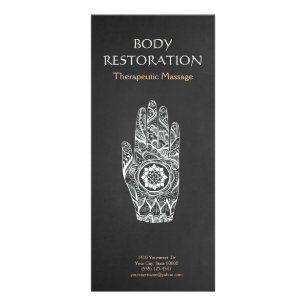 Massage Therapist Henna Lotus Tattoo Hand 4 Reklamkort