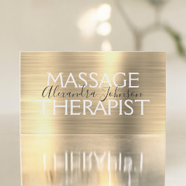 Massage Therapist i guld Metall Visitkort