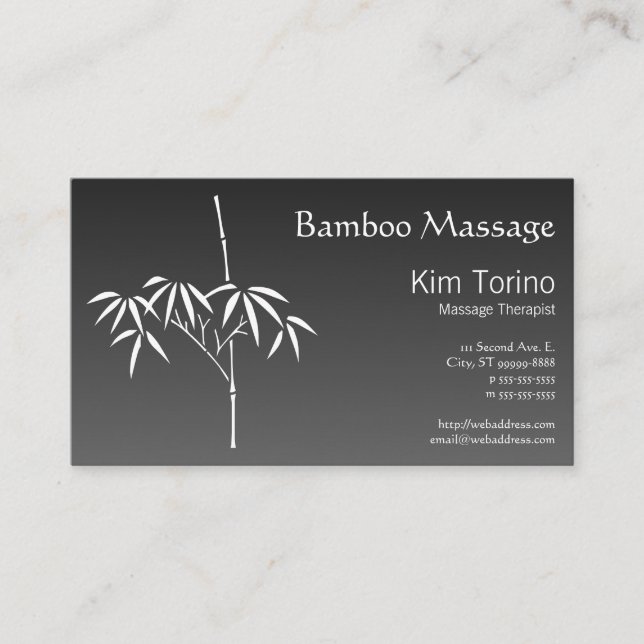 Massage Therapist Japansk bamboo-gradient Visitkort (Framsida)
