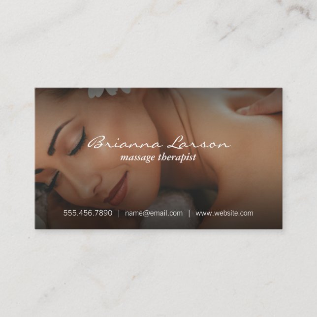 Massage Therapist | Kvinnor i Spa Visitkort (Framsida)