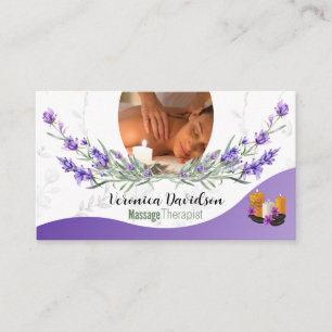 Massage Therapist Lavender Affärskorts Visitkort
