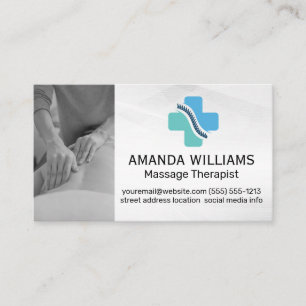 Massage Therapist Logotyp av ryggradsmedicin Visitkort