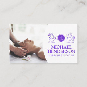 Massage Therapist Logotyp för skönhetshälsa Visitkort