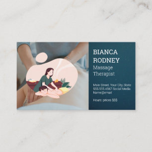 Massage Therapist Logotyp   Hälsa och Hälsa Visitkort